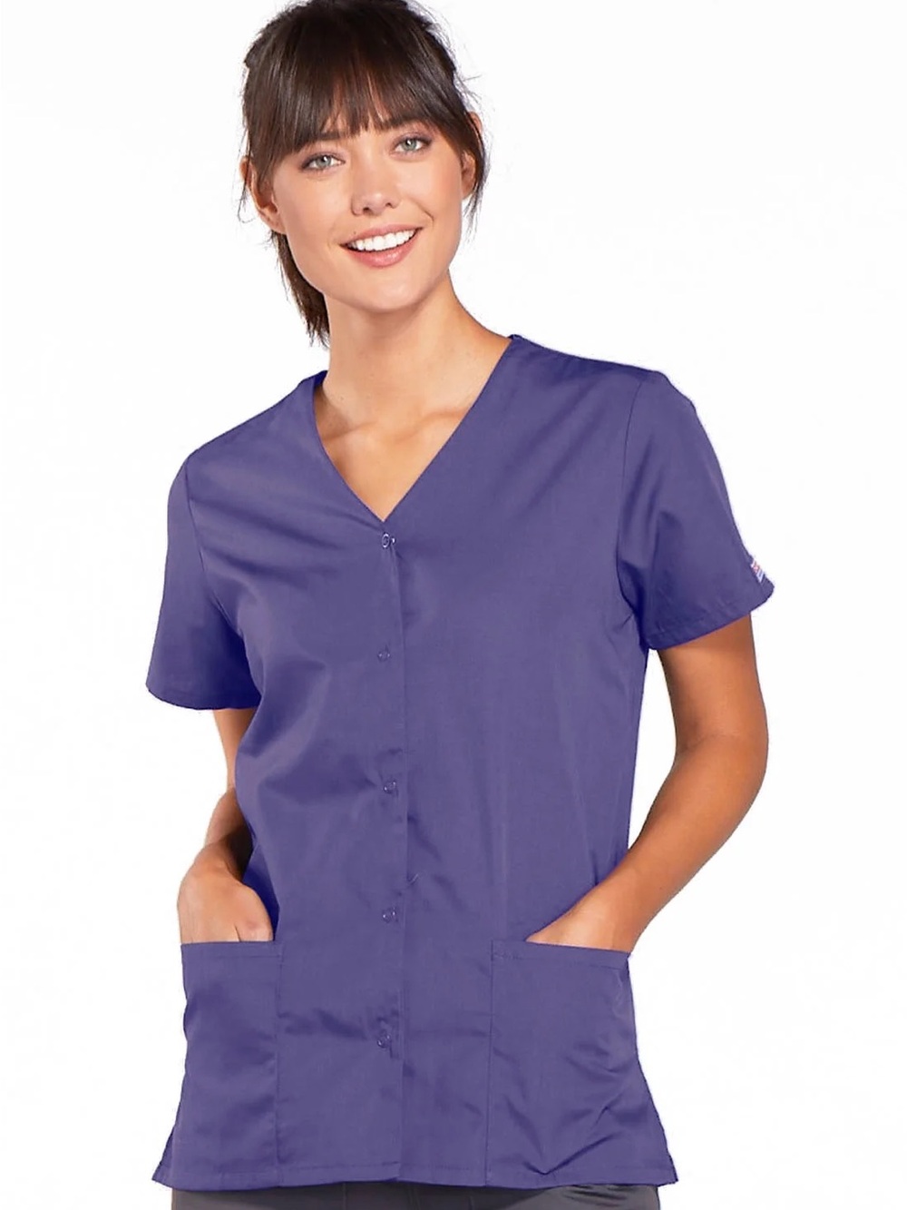Women's Snap Front Scrub Top